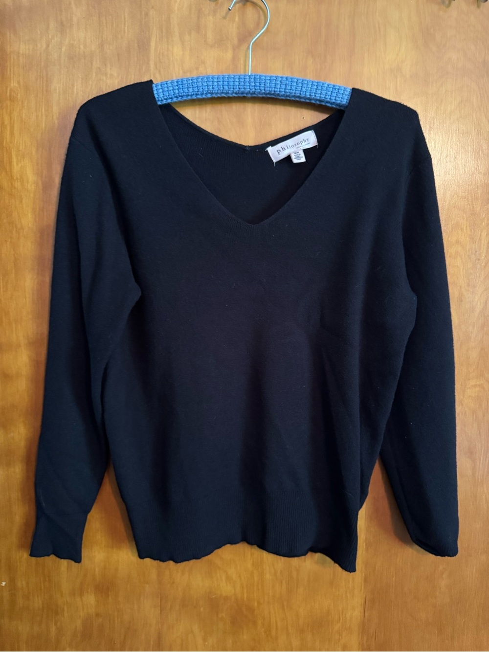 Philosophy Black V-Neck Women's Sweater - Classic Knit